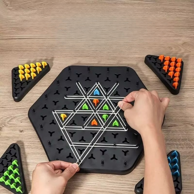 Chain Triangle Chess Duel Strategy Board Game for Kids and Adults