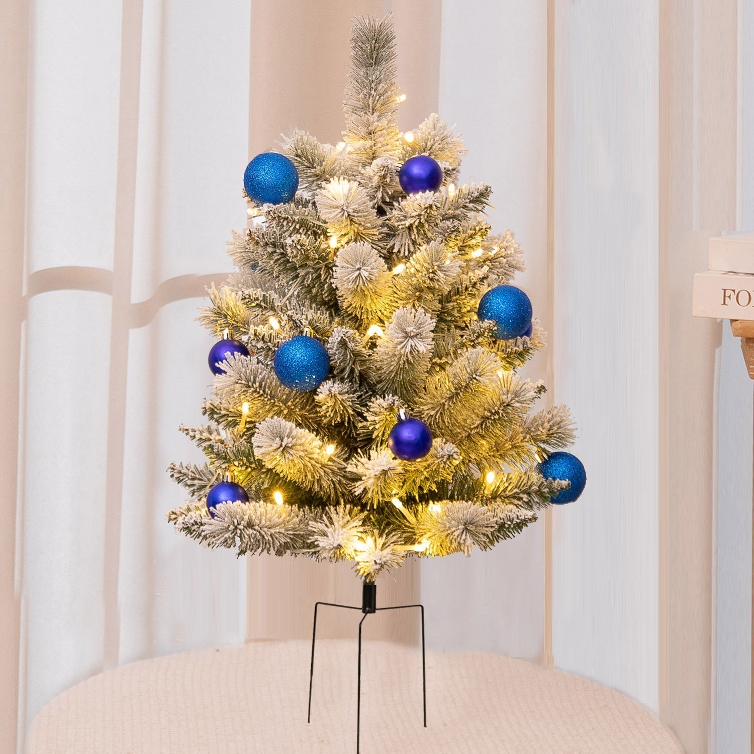 Christmas Urn Filler with LED Lights | 18" Realistic Pine Arrangement | Indoor/Outdoor Decor