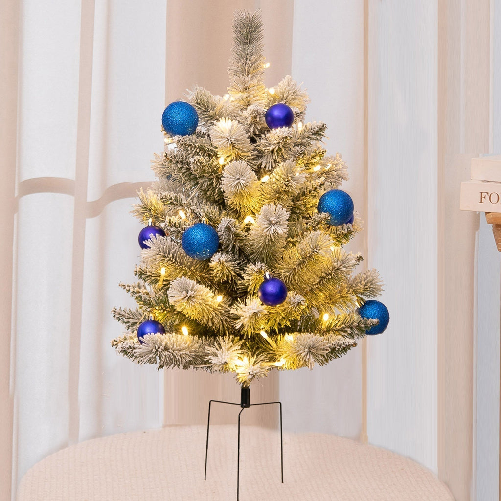 Christmas urn decoration with LED lights | Realistic pine branches & berries | Indoor and outdoor
