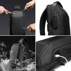 Anti-Theft Crossbody Bag | Landy Carry Without Worry | Waterproof Oxford | USB Charging Port | Unisex Travel Pack