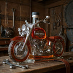 Retro Motorcycle Shape Glass Whiskey Bottle