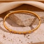 Diamond Accented Gold Cuff Bracelet