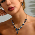 Diamond Gem Set Butterfly Necklace and Earring Set