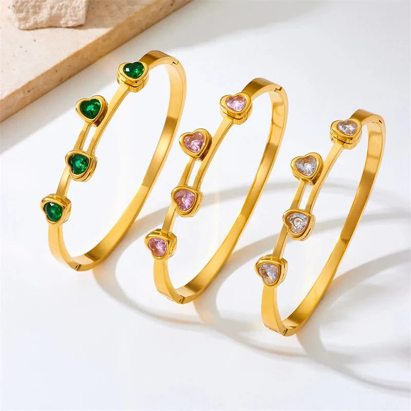 Diamond Heart Cuff Bracelet