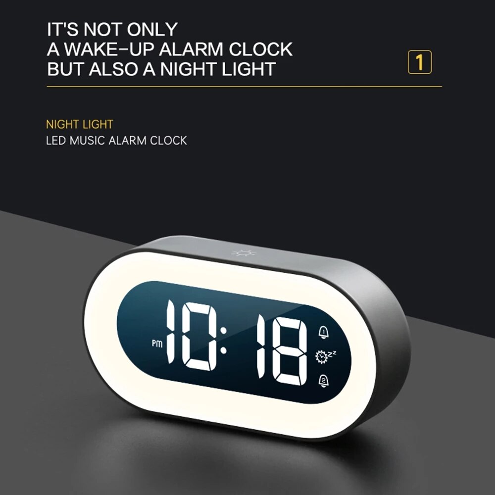 Digital Alarm Clock with Nightlight – Lumino