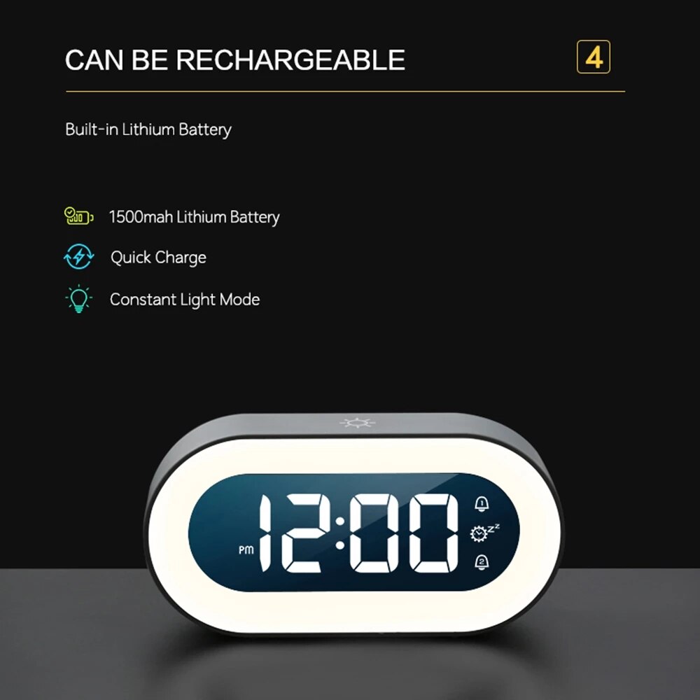 Digital Alarm Clock with Nightlight – Lumino