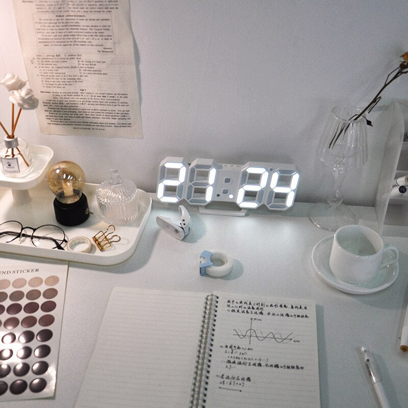 Wall Clock with LED Display and Alarm