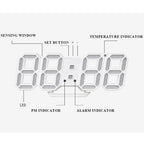 Wall Clock with LED Display and Alarm