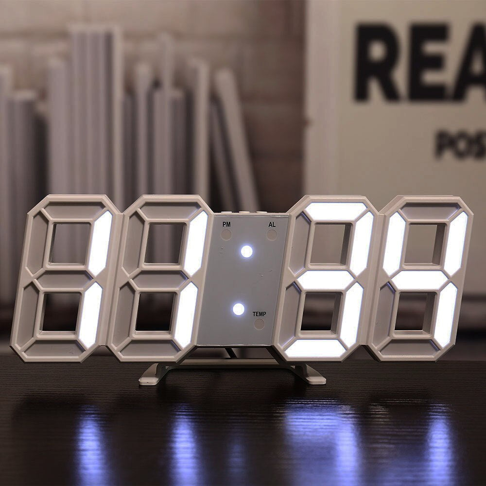 Wall Clock with LED Display and Alarm