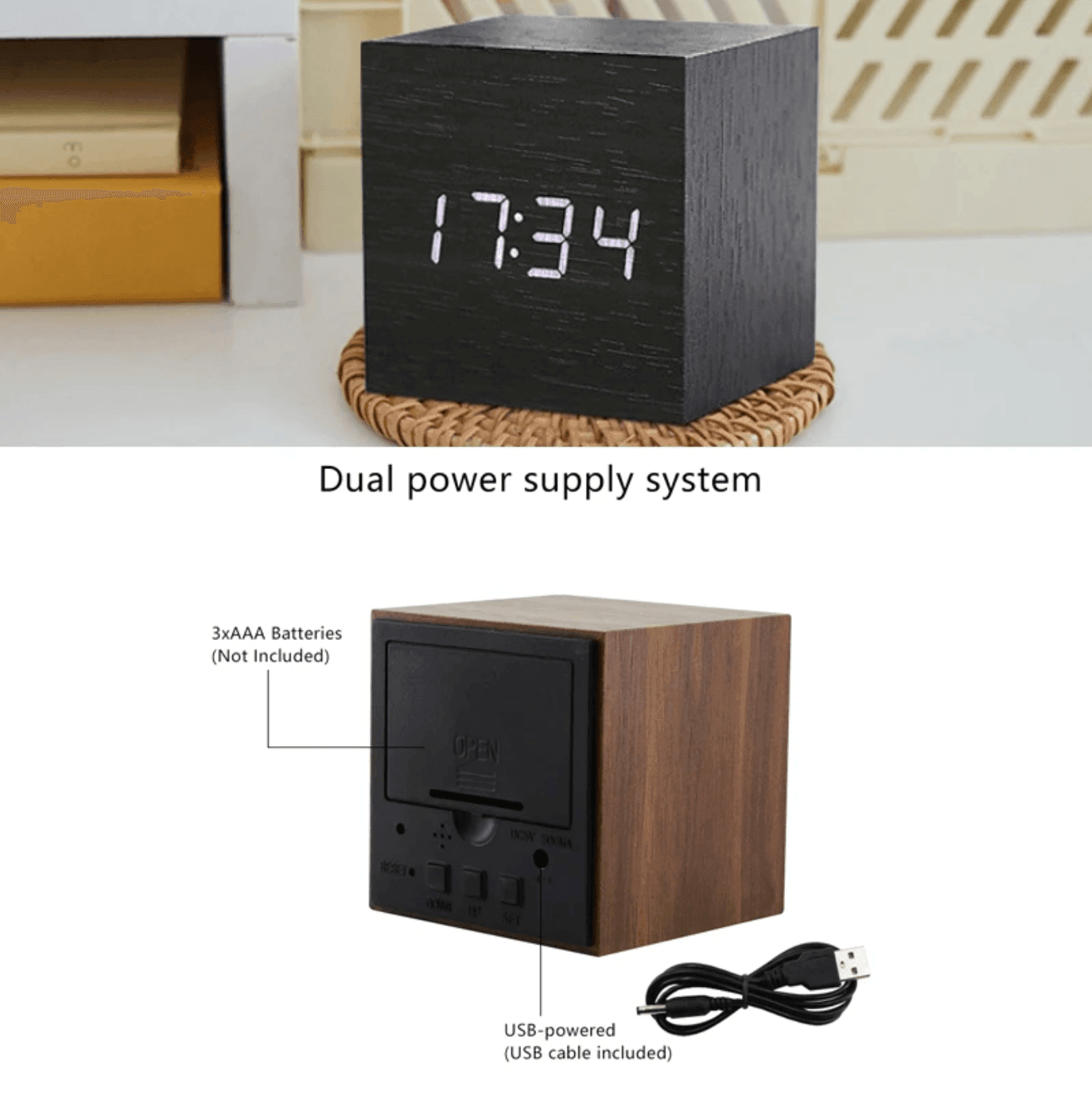 Digital Wood LED Clock