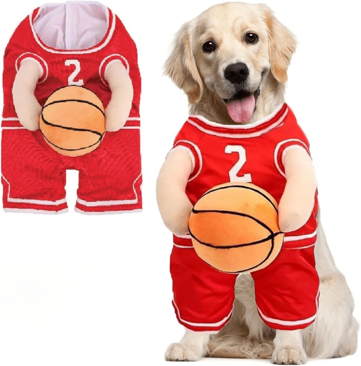 PawChic Luxe Dog Basketball Set | Stylish outfit with matching ball for active pups