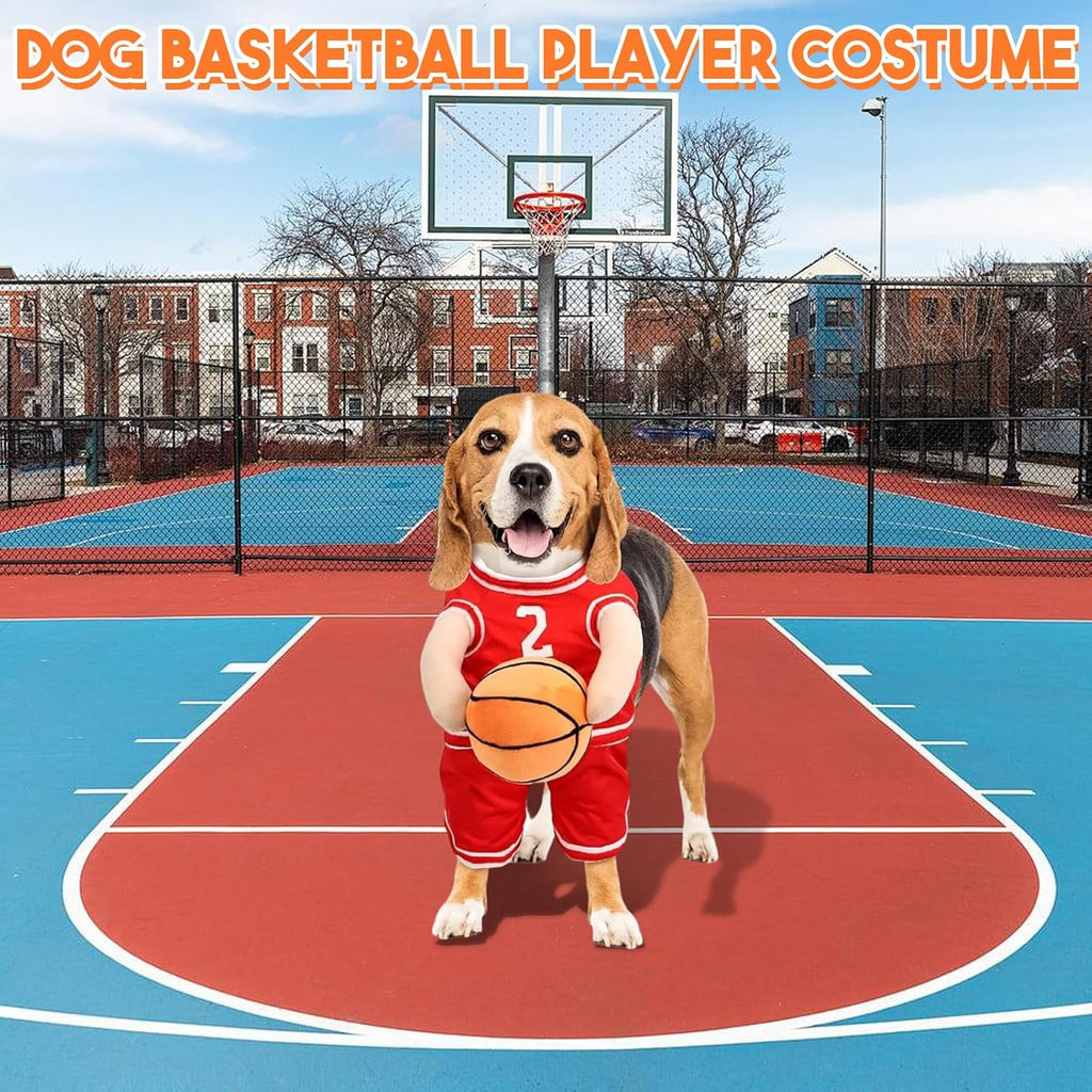 PawChic Luxe Dog Basketball Set | Stylish outfit with matching ball for active pups