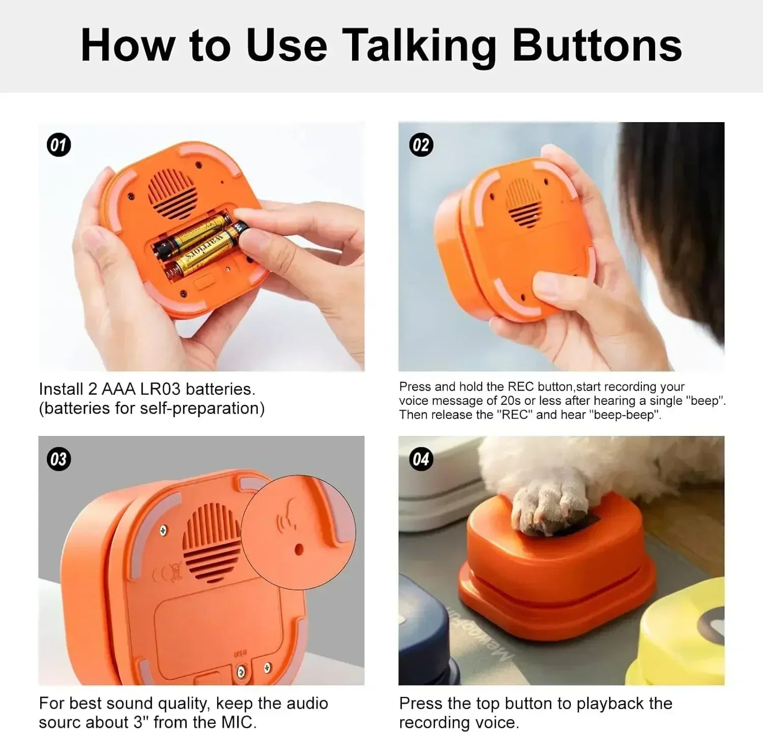 Dog Communication Buttons Set - BarkTalk