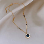 Double Sided Roman Numeral Pendant Necklace
