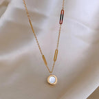 Double Sided Roman Numeral Pendant Necklace