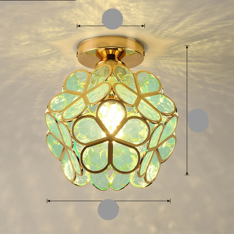 Elegant Glass Ceiling Light in Floral Style