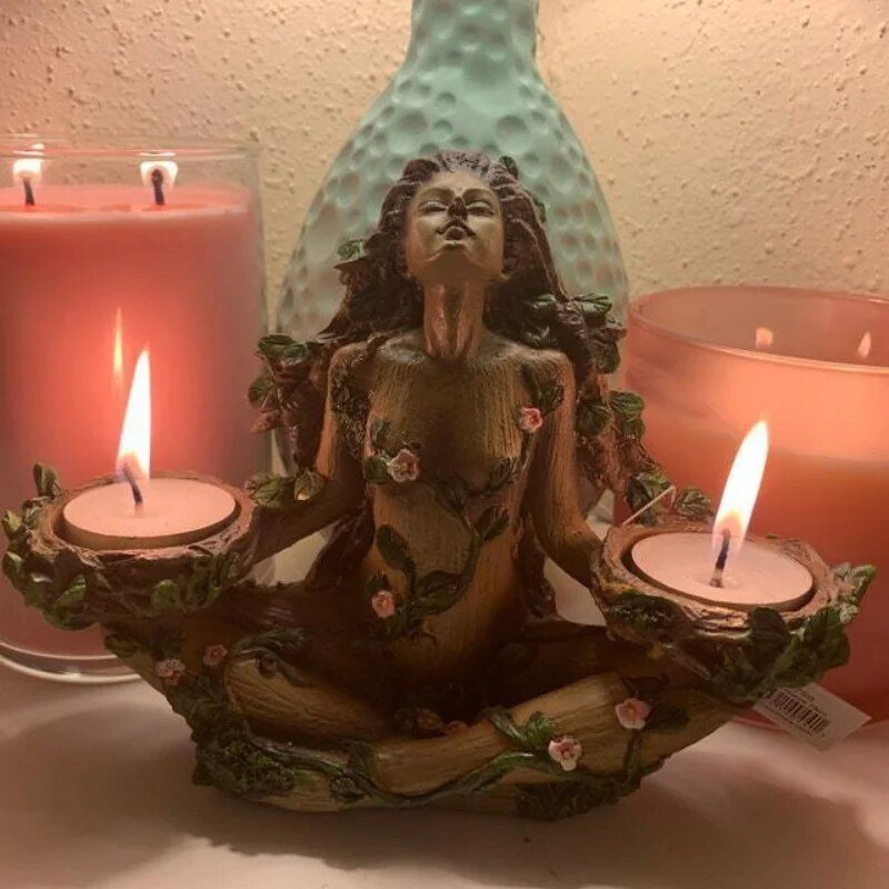 Enchanting Glow - Fae Flame Candle Holder - Natural Harmony - Ecological Elegance