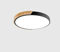 Minimalistic Round LED Ceiling Light with Wood Décor – Modern Design, Dimmable