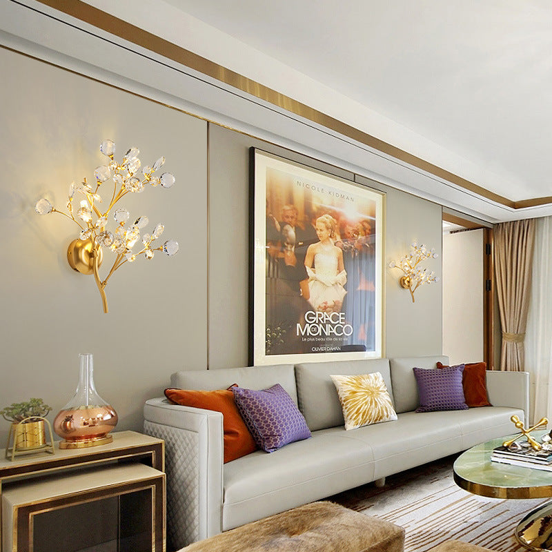 Modern Flower Wall Lamp made of Crystal – Elegant Wall Lighting for Living Spaces