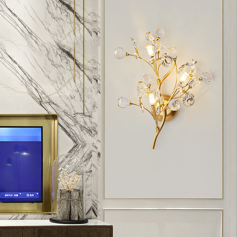 Modern Flower Wall Lamp made of Crystal – Elegant Wall Lighting for Living Spaces
