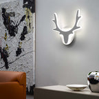 Wall lamp in Scandinavian style with deer antler decoration, modern LED lighting