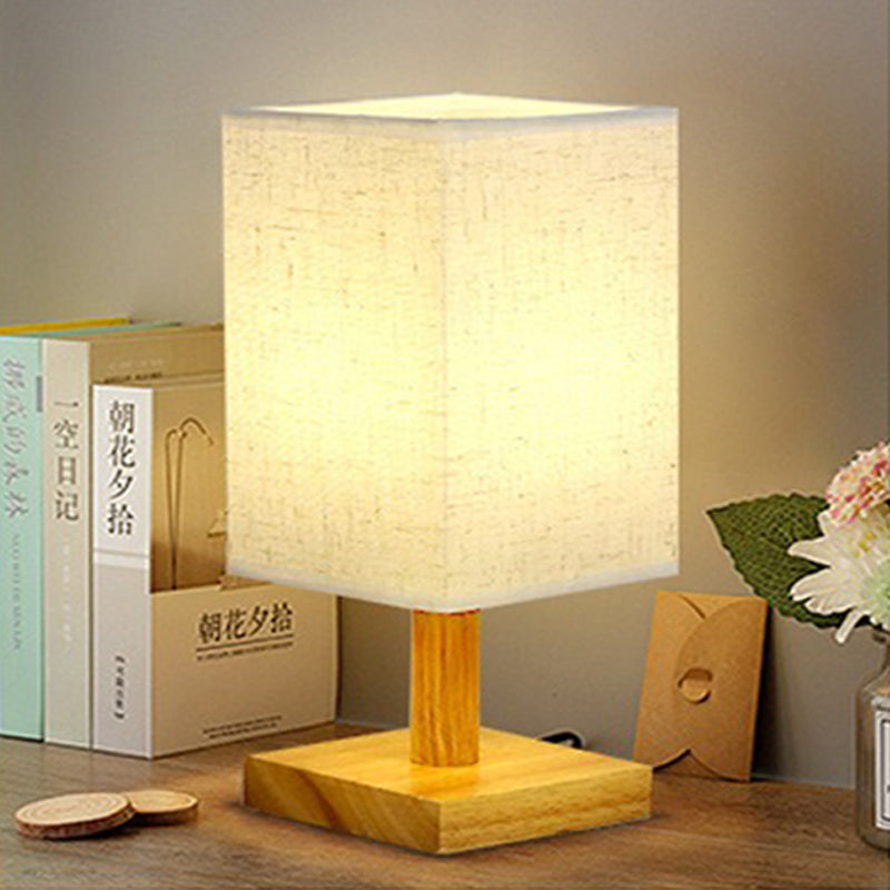 USB LED Table Lamp with Fabric Shade and Dimmable Light