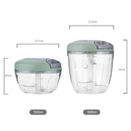 Hand vegetable chopper with a cord for quick chopping of garlic and onion