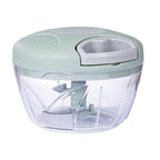 Hand vegetable chopper with a cord for quick chopping of garlic and onion