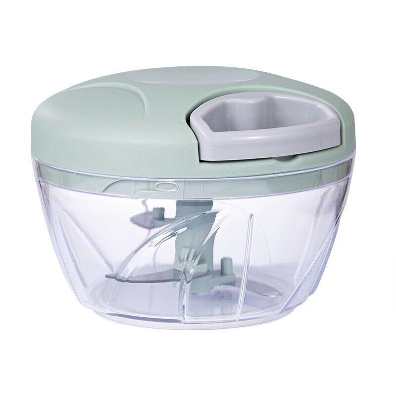 Hand vegetable chopper with a cord for quick chopping of garlic and onion
