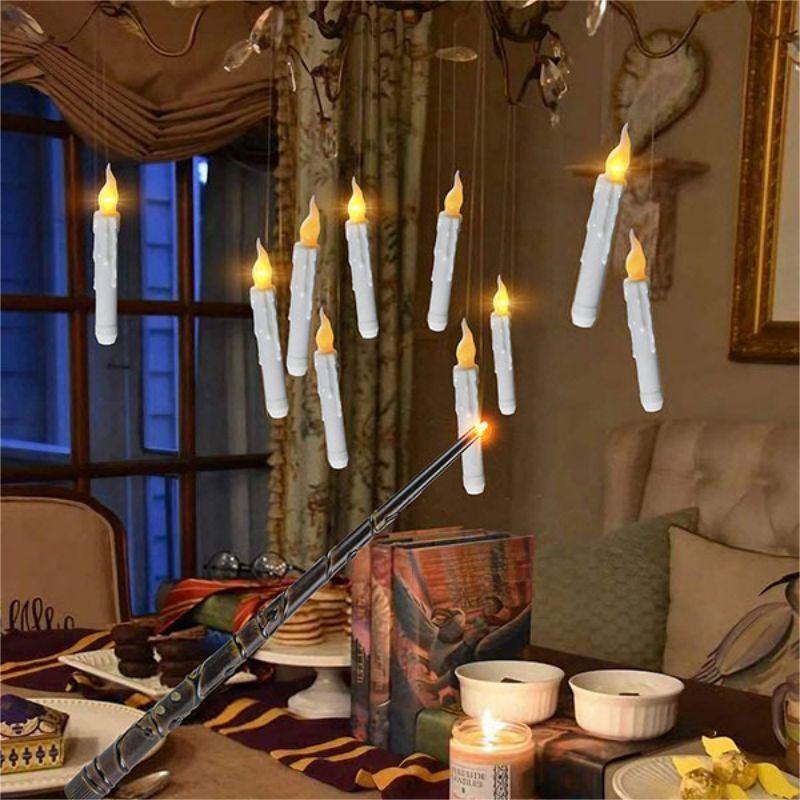 HALLOWEEN DECORATION CANDLES - 20PCS FLOATING CANDLES WITH WAND REMOTE