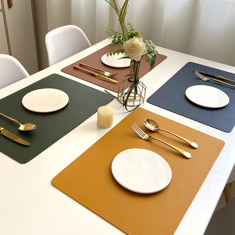 Double-layered leather desk mat