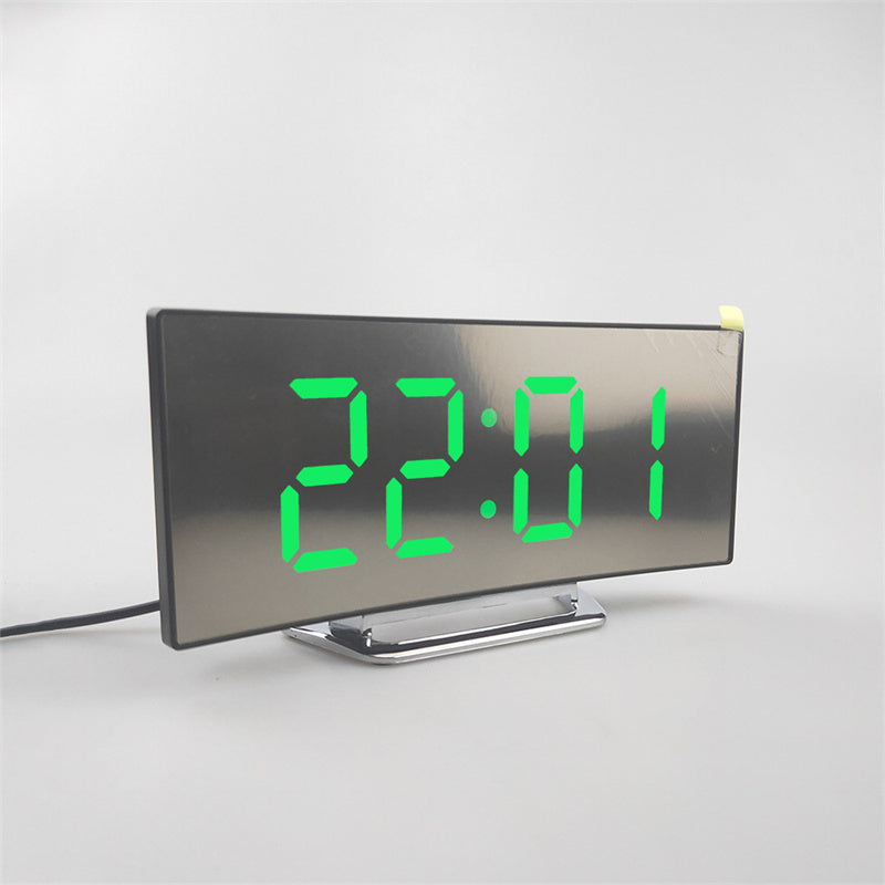 CurveTime Digital Alarm Clock – Compact Alarm Clock with Curved Display and Modern Design