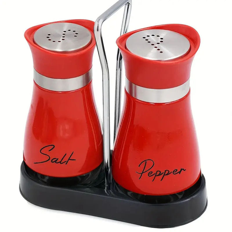 Luxury spice jar set made of stainless steel and glass