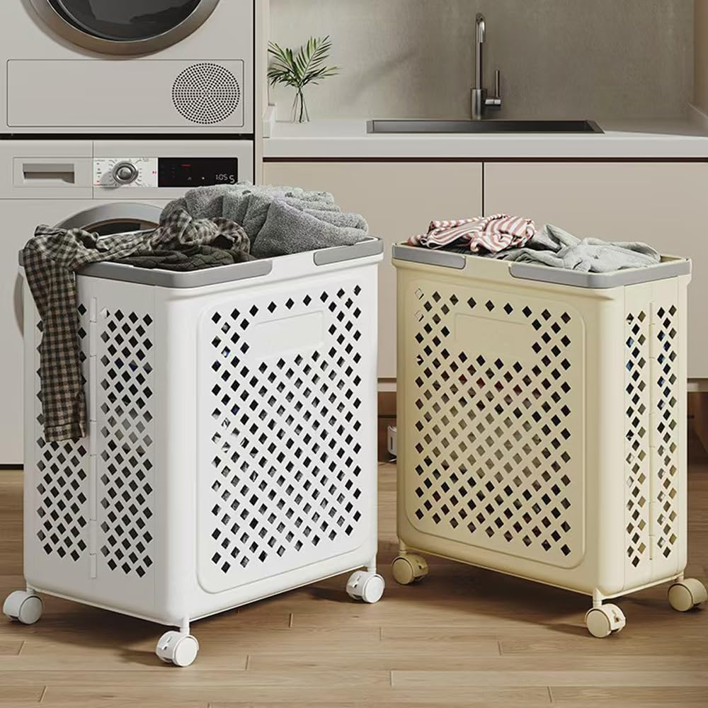 Laundry basket with wheels | Fold, roll, and organize