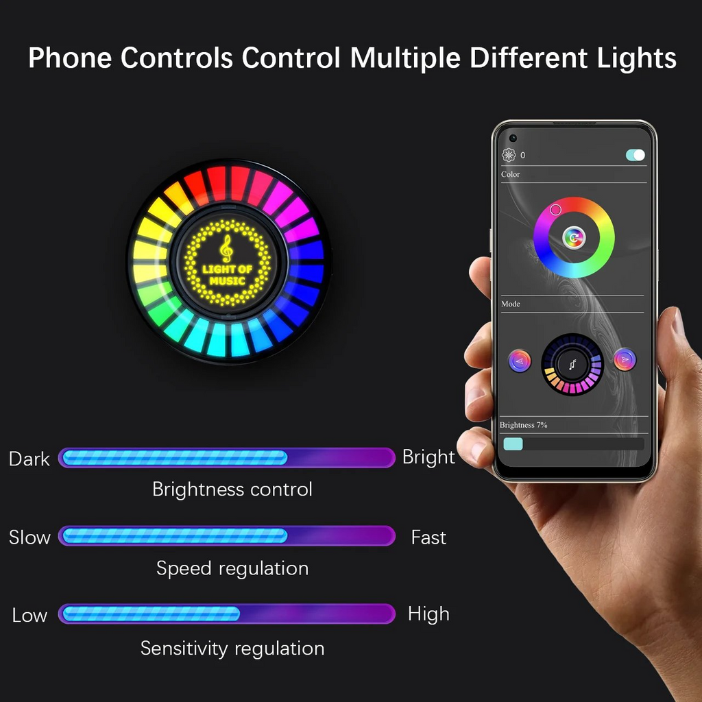 Auto Sound Pickup Light | Portable RGB Fun on the Go