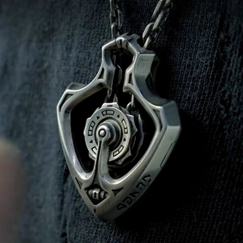 Mechanical Rotating Gear Vintage Necklace