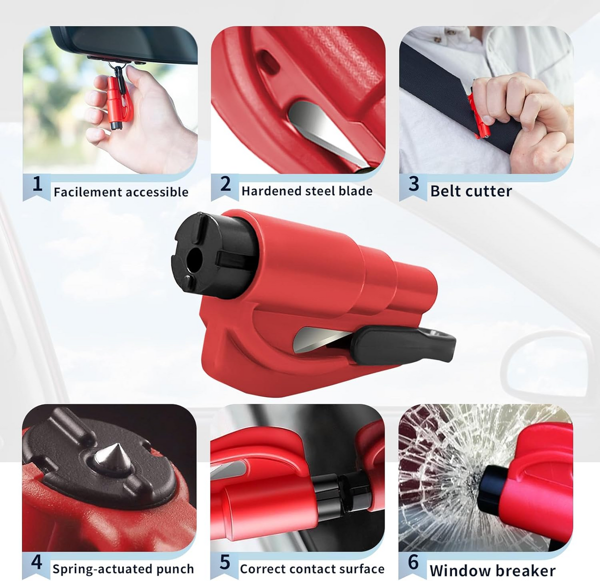Window breaker & seatbelt cutter | Emergency escape tool