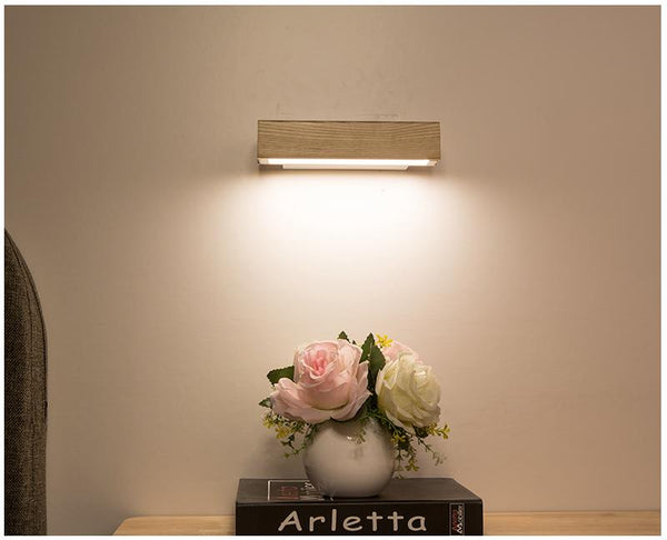 Nordic swivel LED wall light | Minimalist wood design