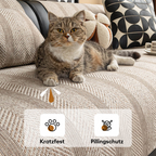 Minimalist Herringbone Sofa Cover | Breathable, Pet-Friendly Protection