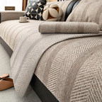 Minimalist Herringbone Sofa Cover | Breathable, Pet-Friendly Protection