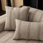 Minimalist Herringbone Sofa Cover | Breathable, Pet-Friendly Protection