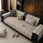 Minimalist Herringbone Sofa Cover | Breathable, Pet-Friendly Protection