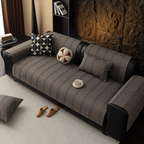 Minimalist Herringbone Sofa Cover | Breathable, Pet-Friendly Protection