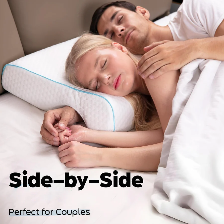 Orthopedic Couple Pillow | Arm Tunnel Cuddle Design | Memory Foam