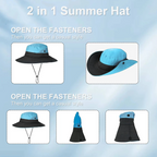 Foldable Sun Hat, UV Protection Fisherman Style with Adjustable Strap