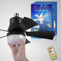 Ceiling Light Fan with LED, E27 Socket Mount with Remote Control
