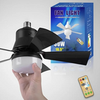 Ceiling Light Fan with LED, E27 Socket Mount with Remote Control