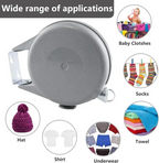 Retractable Wall-Mounted Clothesline with 472-Inch Line and Automatic Retraction