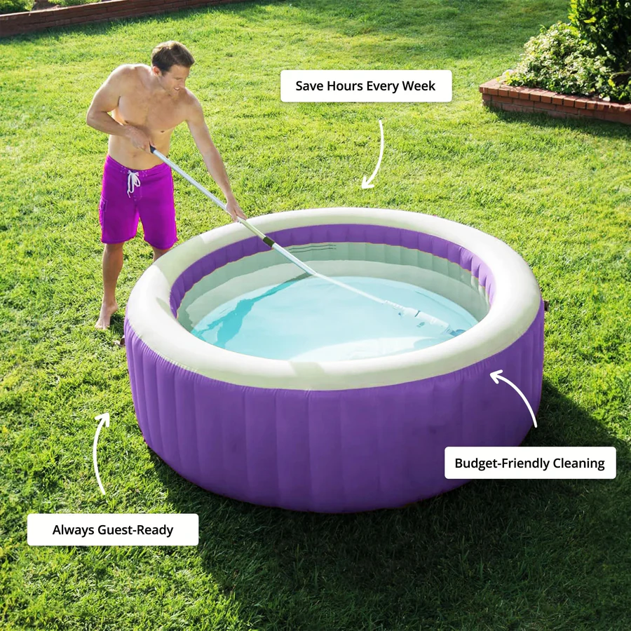 Cordless Pool Cleaner, Rechargeable with Interchangeable Heads