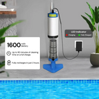 Cordless Pool Cleaner, Rechargeable with Interchangeable Heads